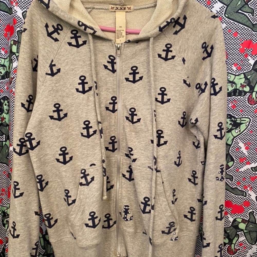Anchor print hoodie